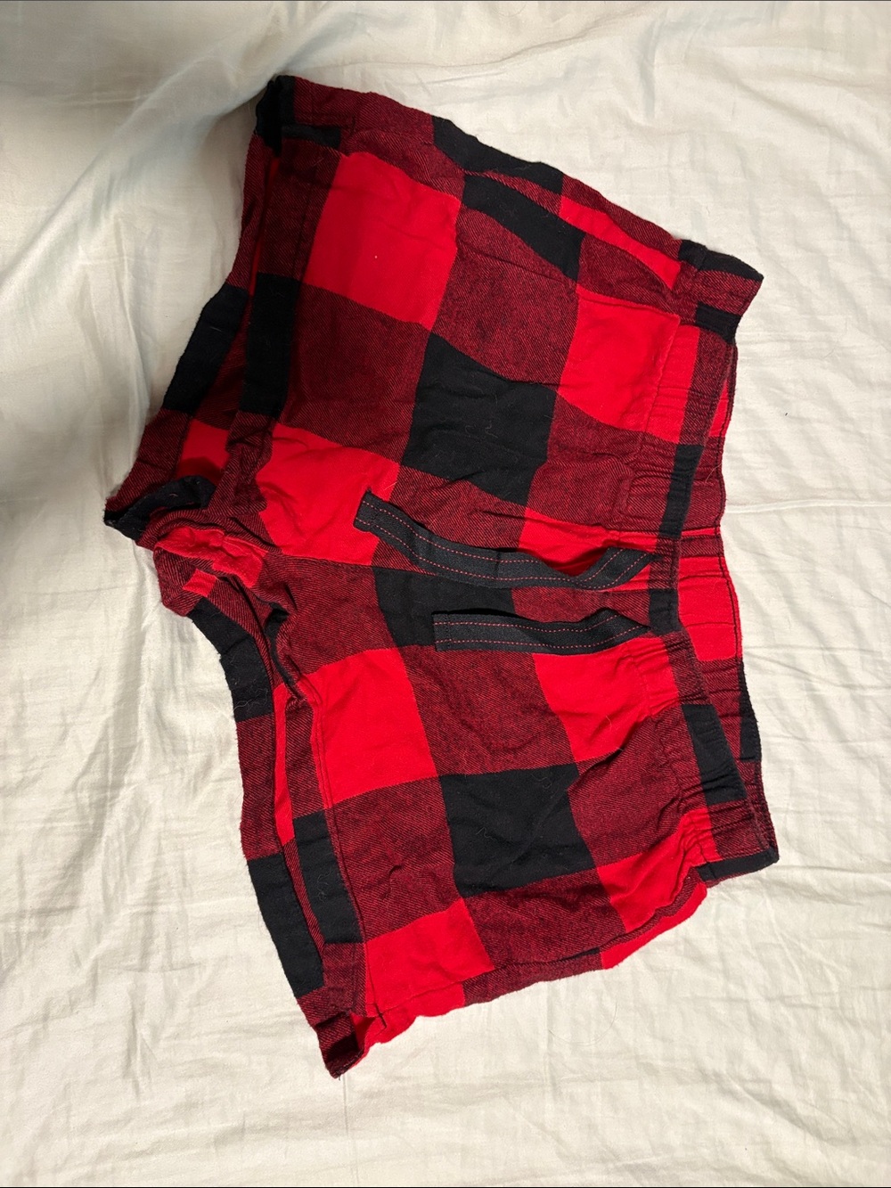 Old Navy Red and Black Plaid Women’s Lounge Shorts